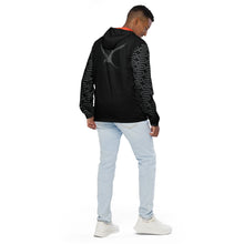 Load image into Gallery viewer, Back view of a man wearing the Swivel Bottle windbreaker in black.