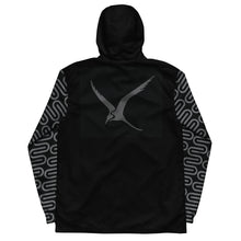Load image into Gallery viewer, Back view of the mens Swivel Bottle windbreaker in black.