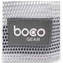 Load image into Gallery viewer, Close-up view of the Swivel Bottle Technical Trucker hat, zoomed-in on the boco gear patch
