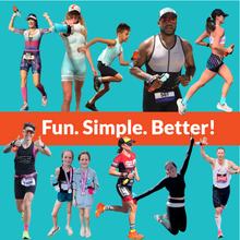 Load image into Gallery viewer, Swivel Bottle customers running with the bottle with Fun.Simple.Better. text.