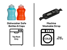 Load image into Gallery viewer, Swivel Bottle is dishwasher safe and the hand strap is machine washable.