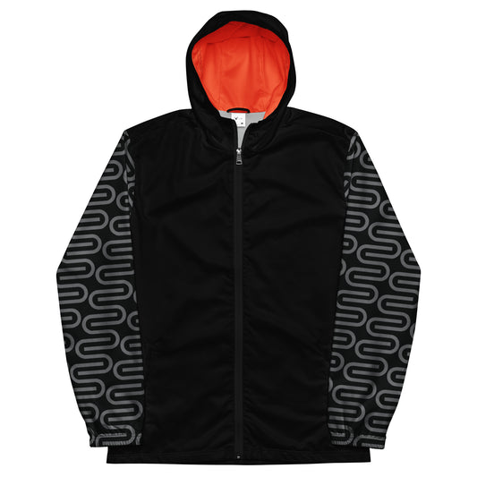 Mens Swivel Bottle windbreaker jacket in black.