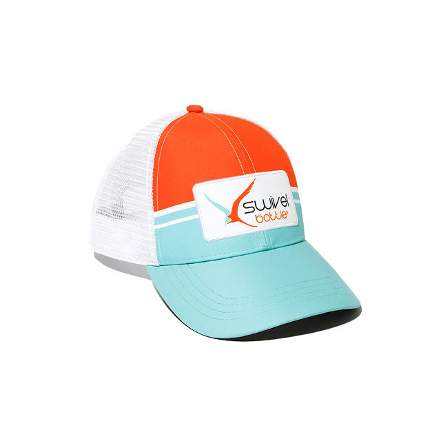 This trucker hat is designed for running and features a wicking internal sweatband with performance fabrics to keep you cool.